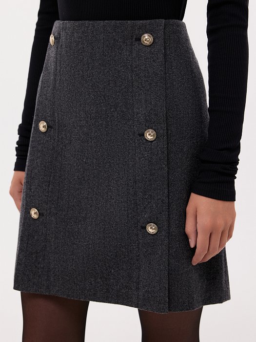 Мини-юбка из шерстяного драпа: фото №2