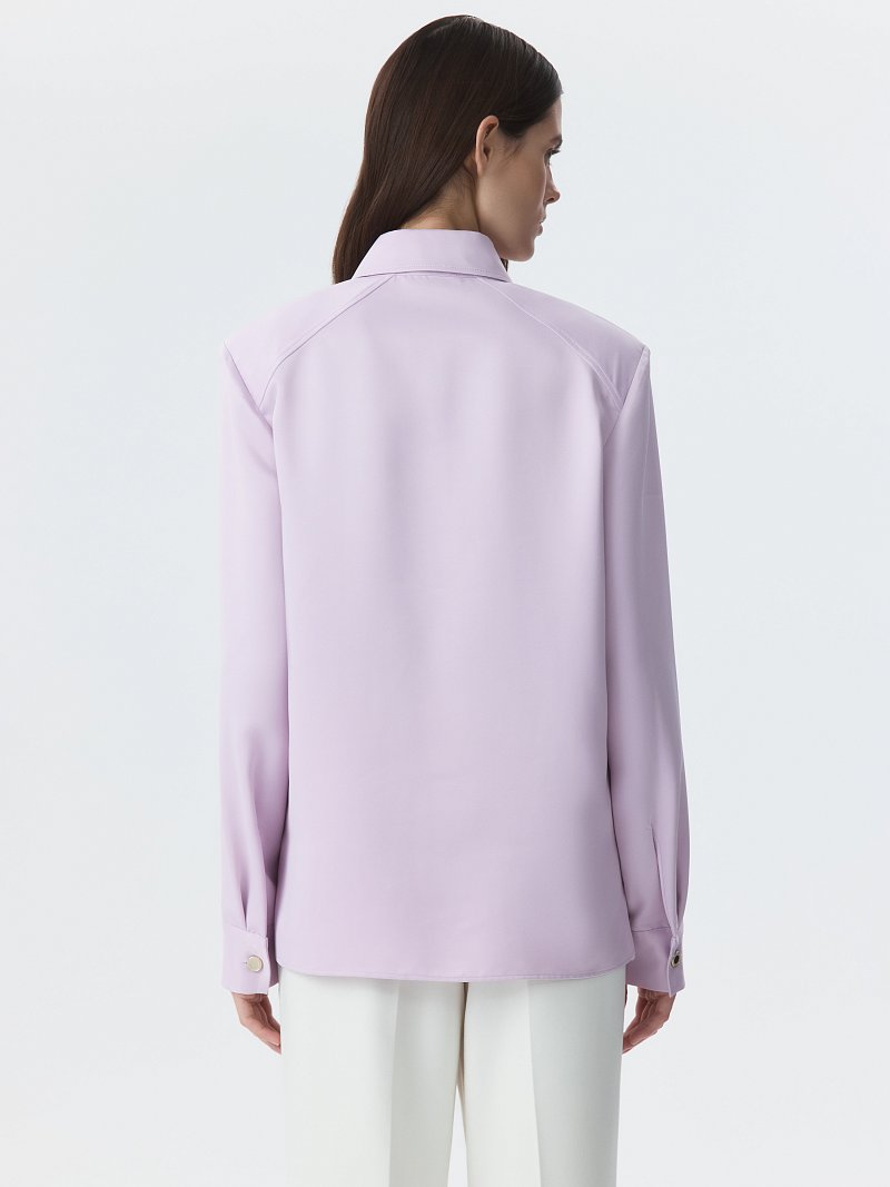 Атласная блуза-поло