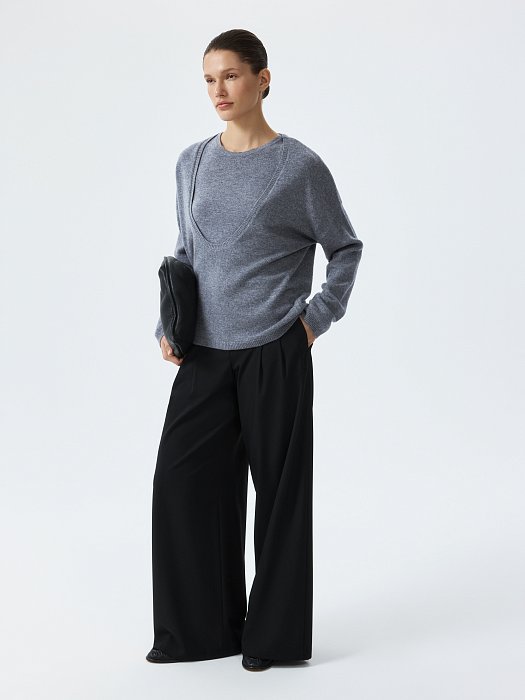 Шерстяной джемпер с вырезом: фото №3