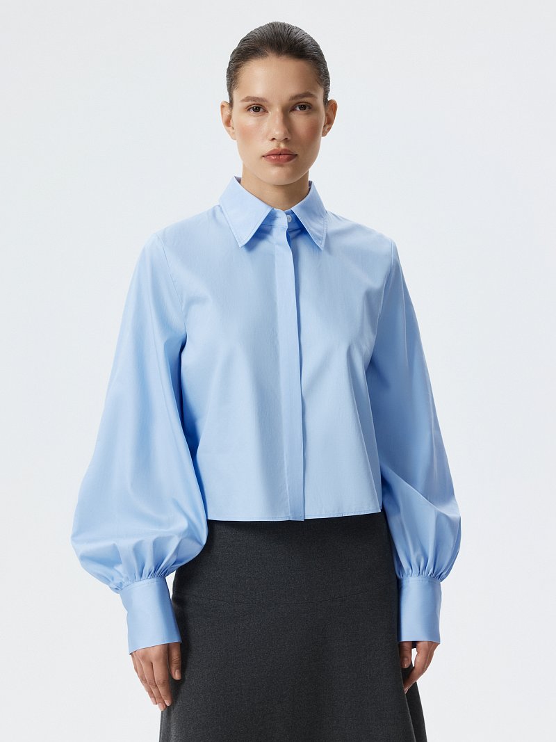 Укороченная рубашка из хлопка