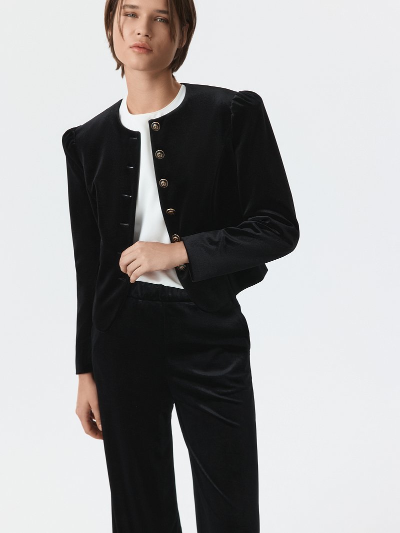 Брюки из бархата на резинке