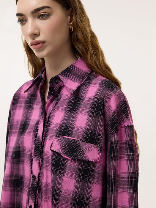 Клетчатая рубашка из хлопка: фото №2