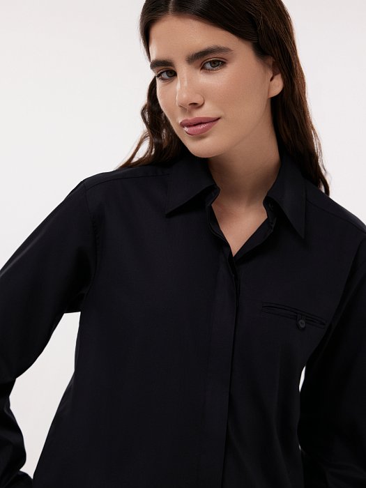 Хлопковая рубашка на потайной застежке: фото №2