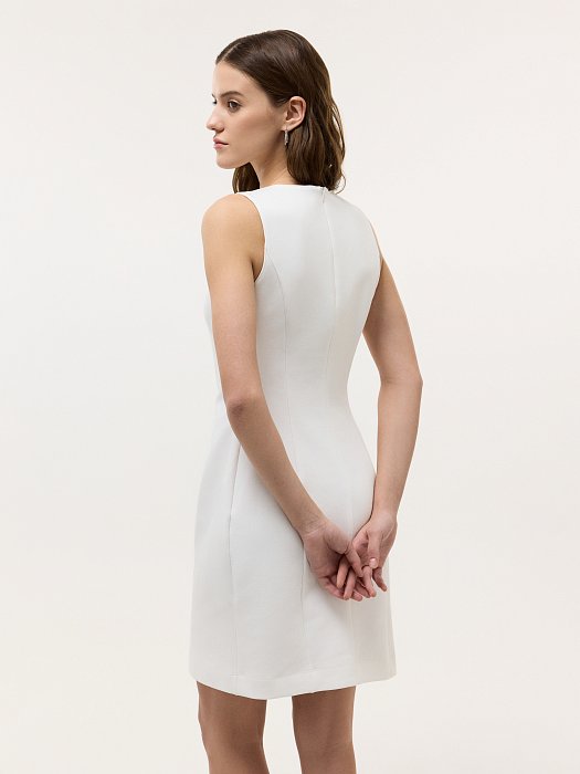 Трикотажное платье из хлопка с драпировками: фото №4