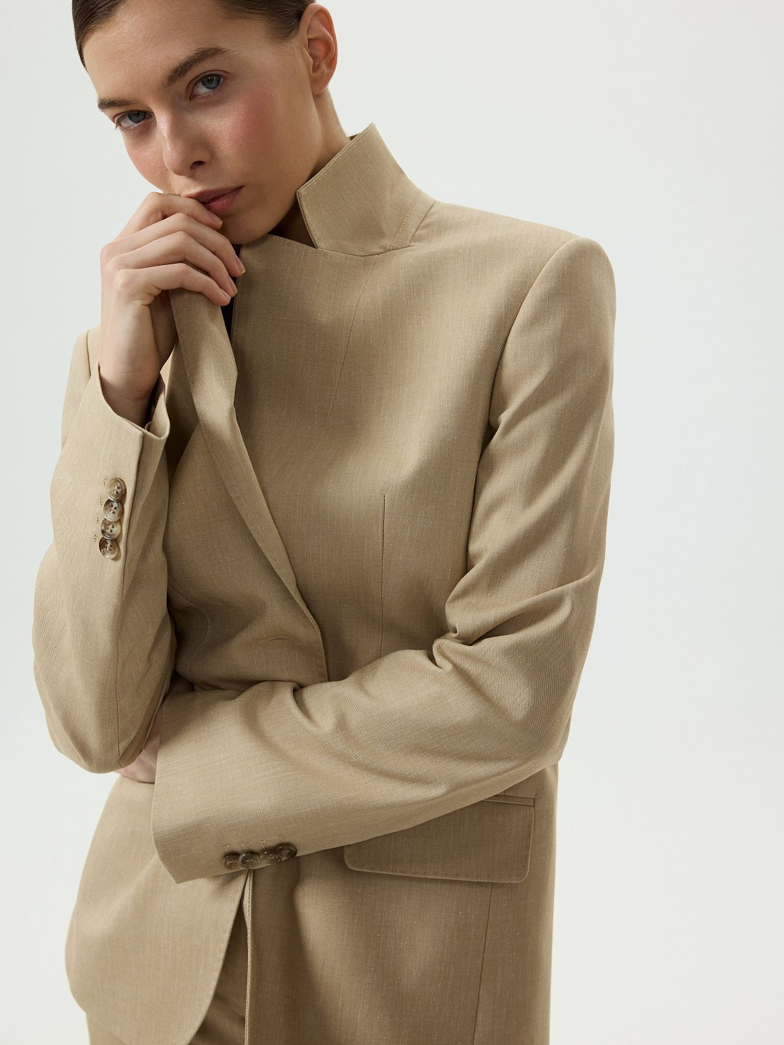 Прямой жакет с хлопком: фото №1