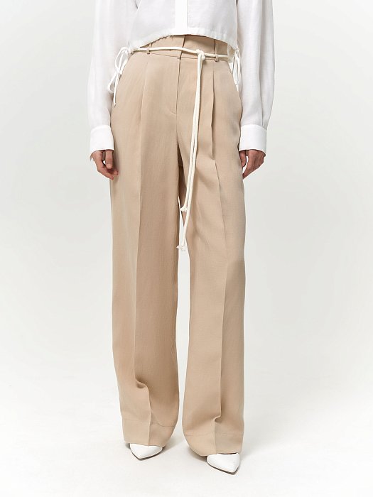 Удлиненные брюки со льном: фото №3