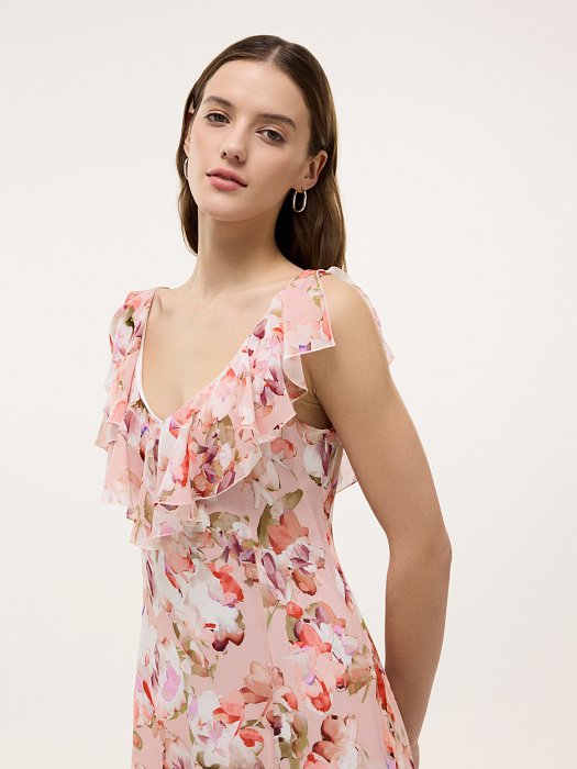 Шифоновое платье с воланами: фото №3