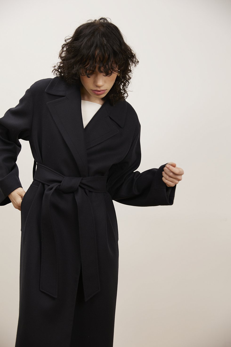 Пальто-халат из шерсти: фото №1