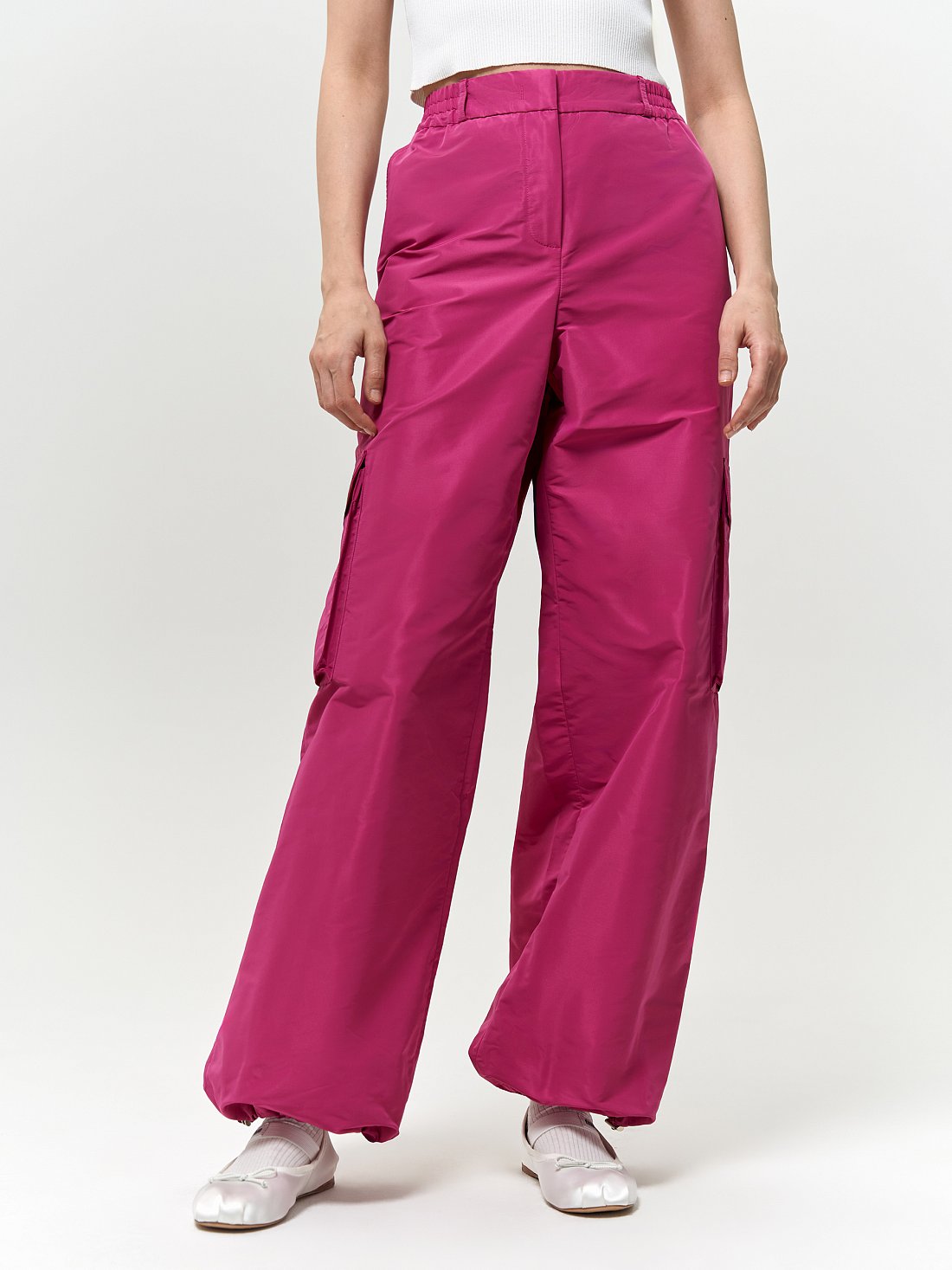 Брюки-карго из плащевой ткани: фото №1