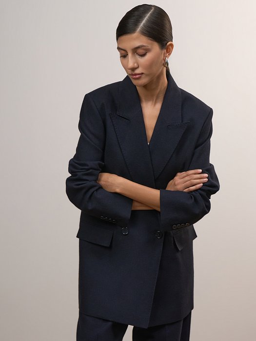 Прямой жакет из смесовой шерсти: фото №4