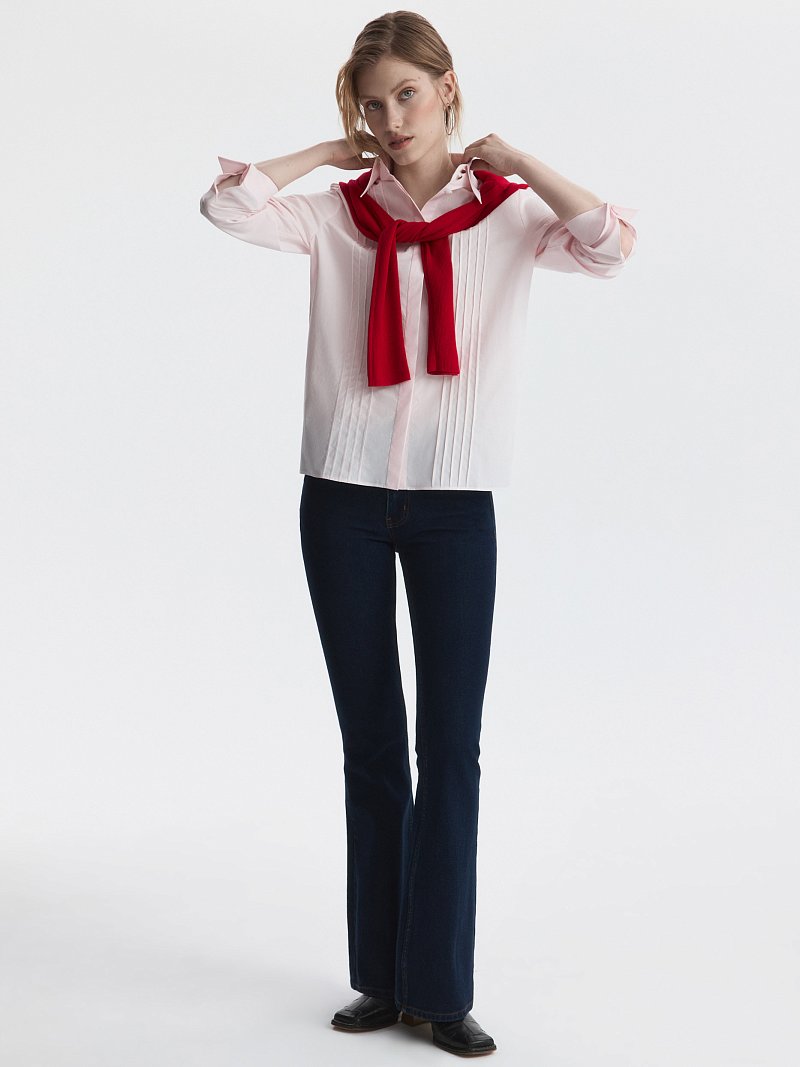 Хлопковая блуза с рельефами