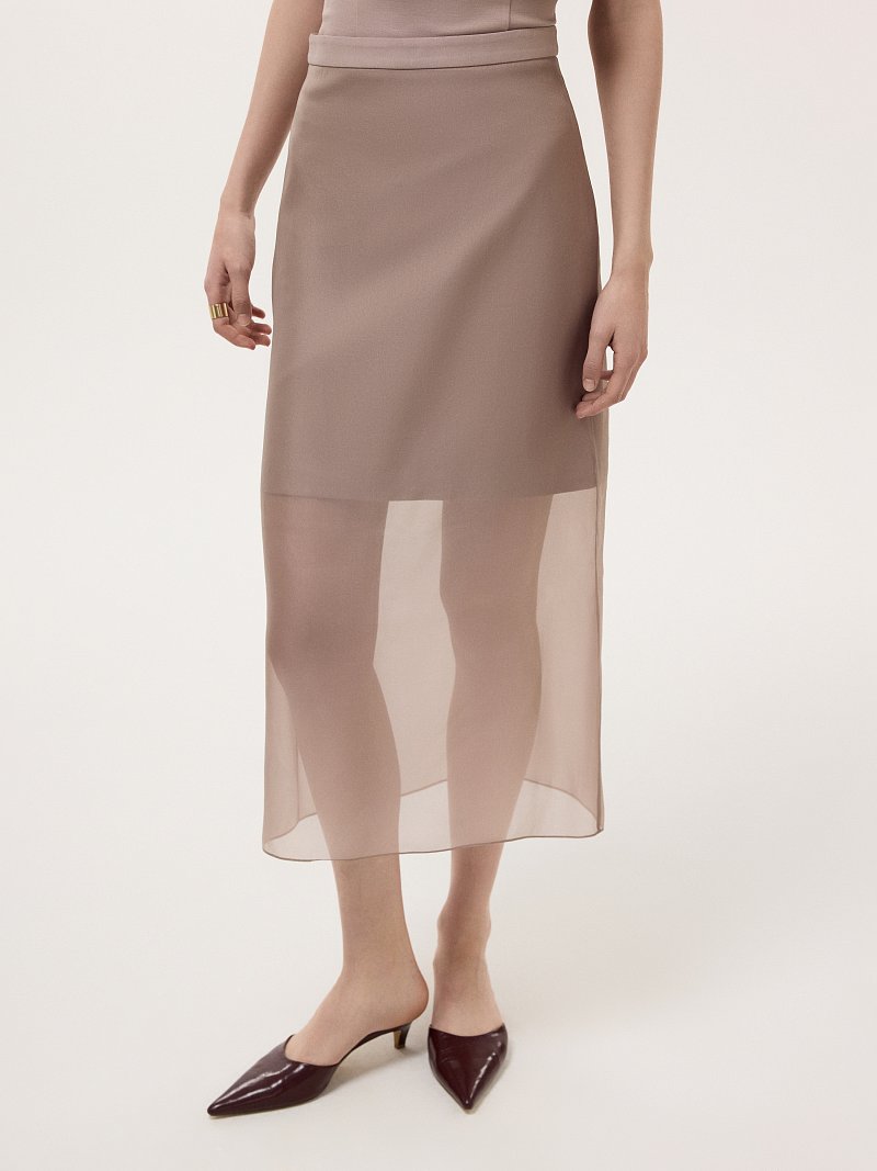 Юбка-миди из органзы