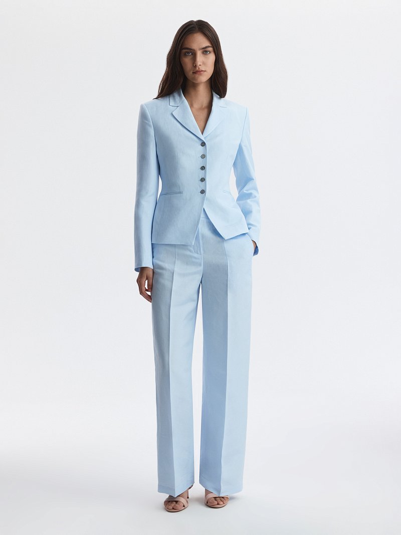 Приталенный жакет со льном (Р158)