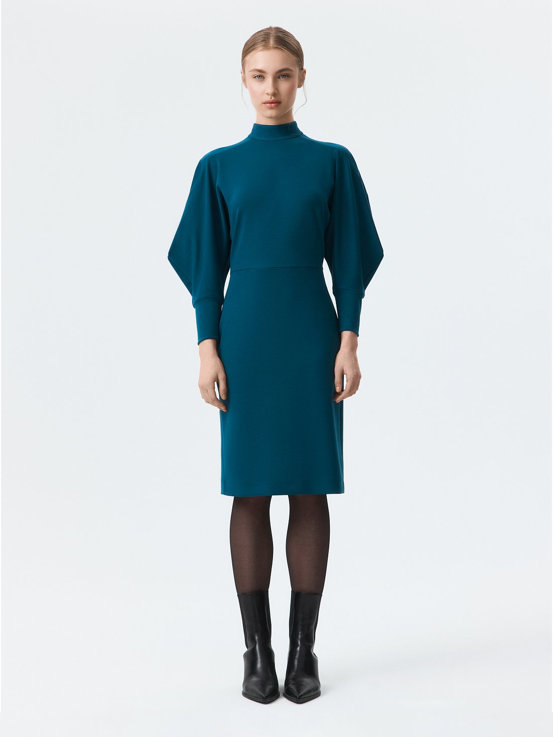 Платье с объемными рукавами 3/4 (Р158): фото №1