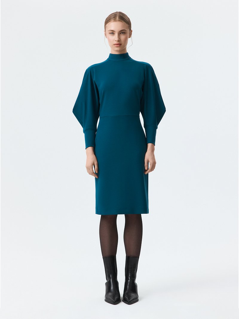 Платье с объемными рукавами 3/4 (Р158)