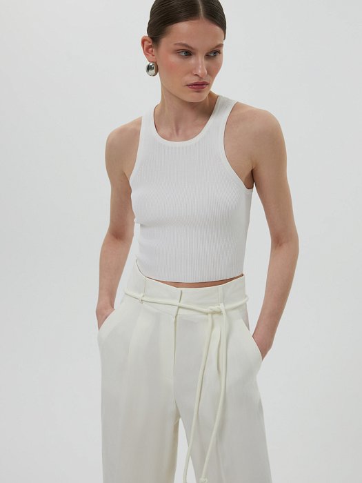 Удлиненные брюки со льном: фото №2