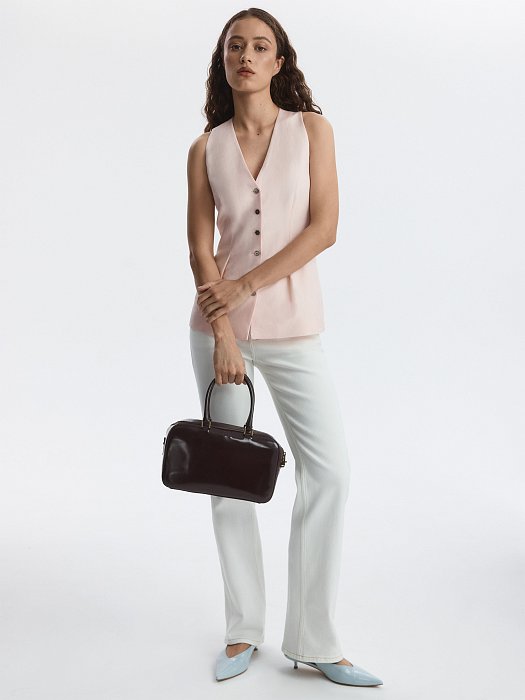 Льняной жилет с баской (Р158): фото №7