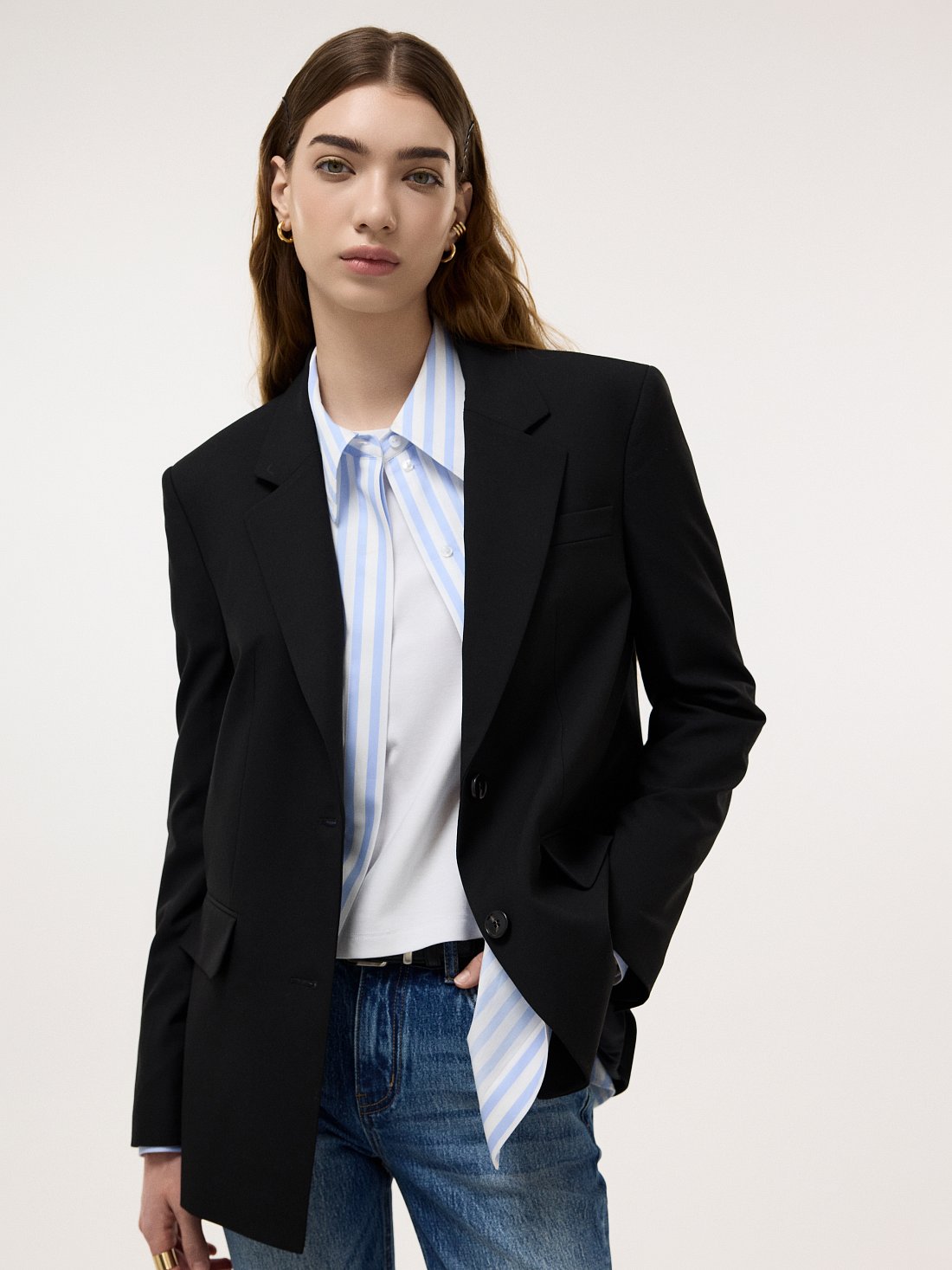 Прямой однобортный жакет: фото №1