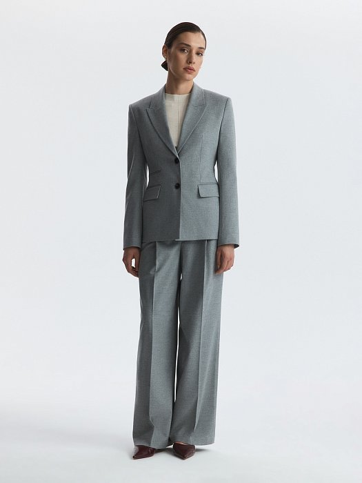 Приталенный жакет из фланели (Р158): фото №3