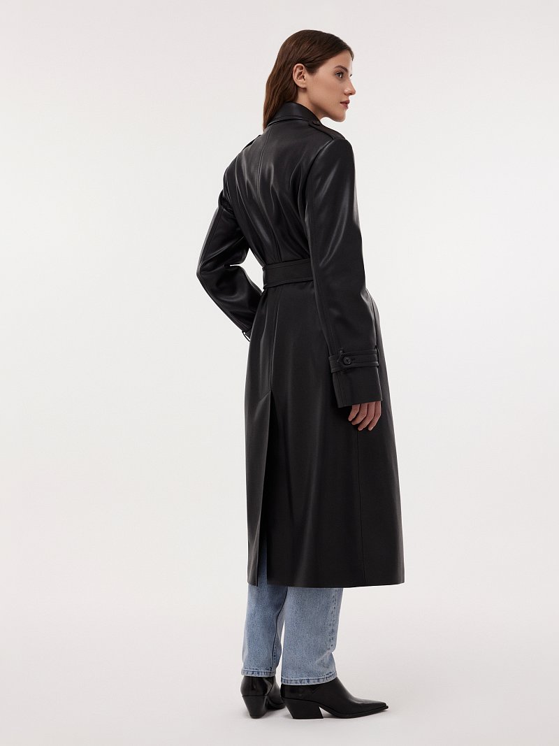 Тренч из экокожи