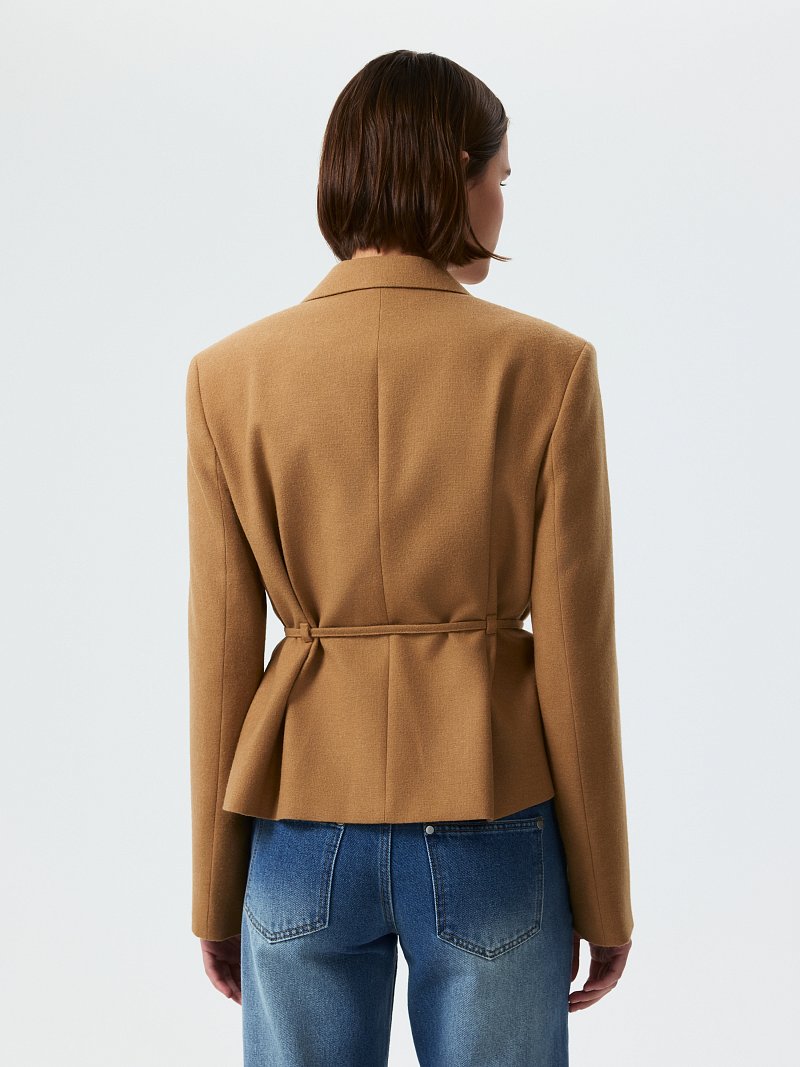 Жакет из фланели с поясом