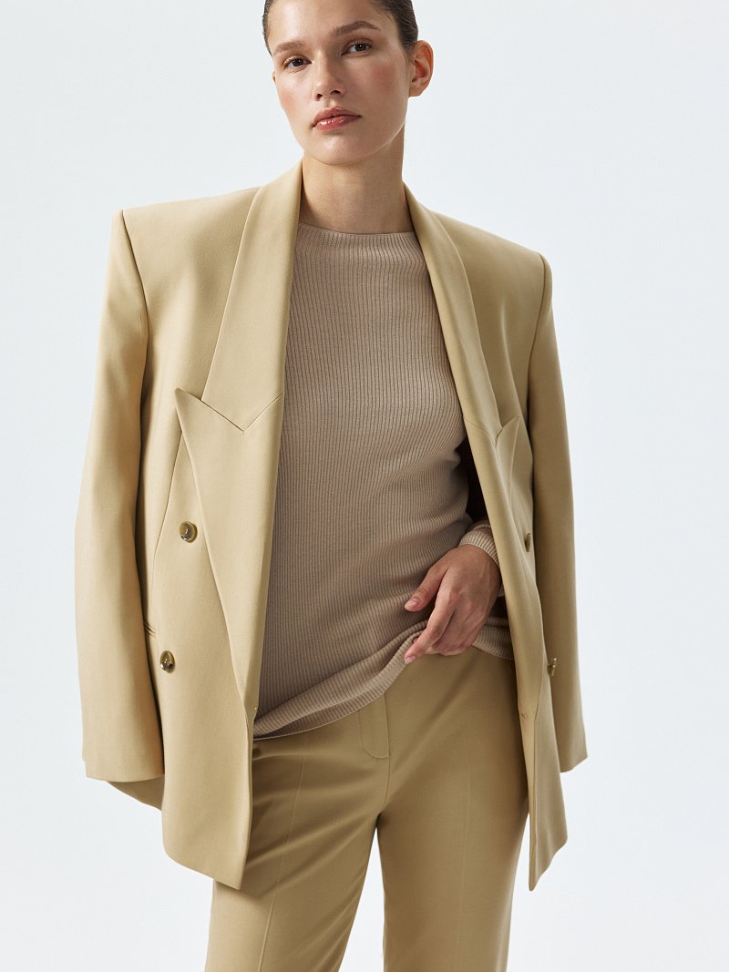 Лонгслив в рубчик из вискозы и хлопка