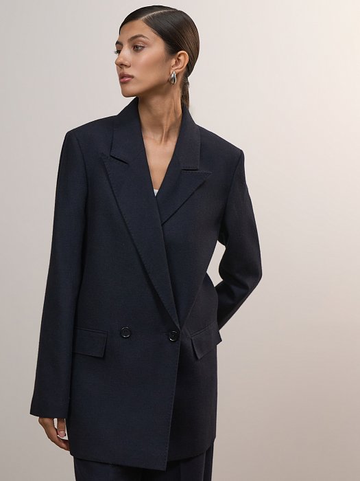 Прямой жакет из смесовой шерсти: фото №5
