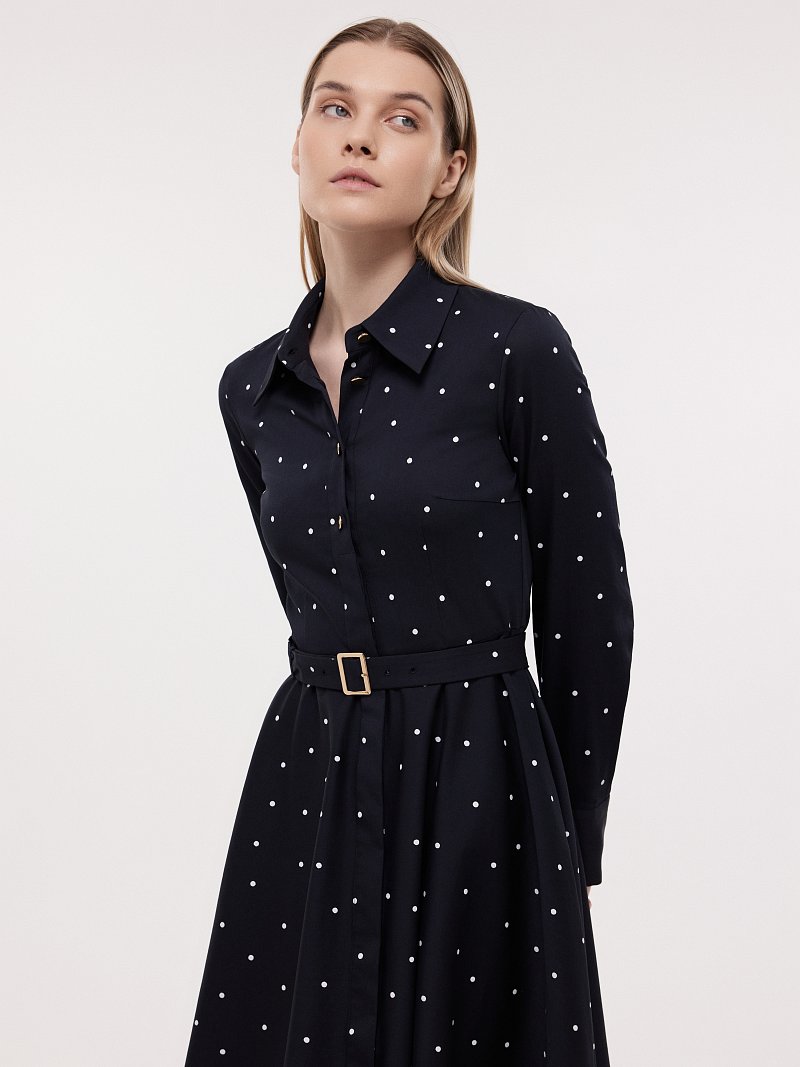 Платье-рубашка в горох