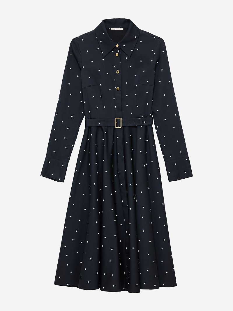 Платье-рубашка в горох
