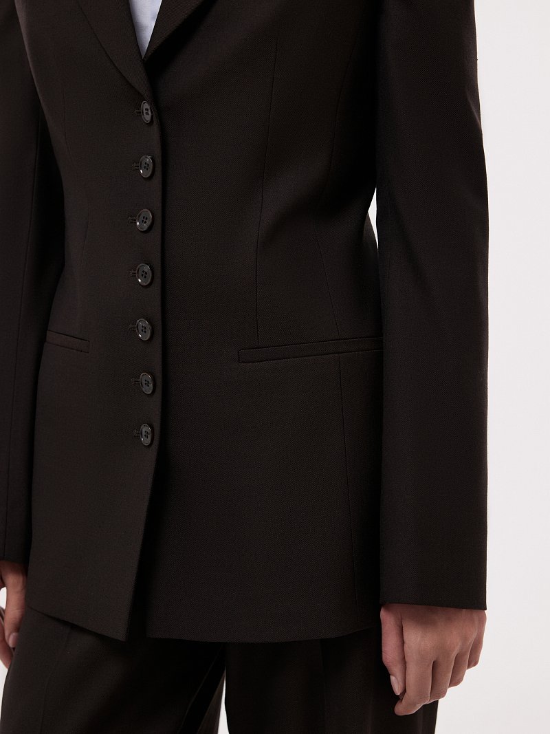 Приталенный жакет с шерстью