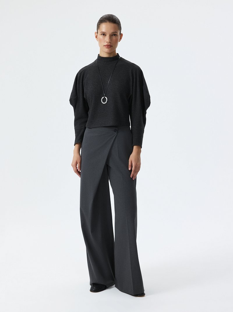 Укороченный джемпер со стойкой