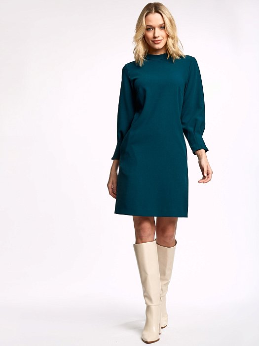 Платье с воротником-стойкой и съемным поясом: фото №5