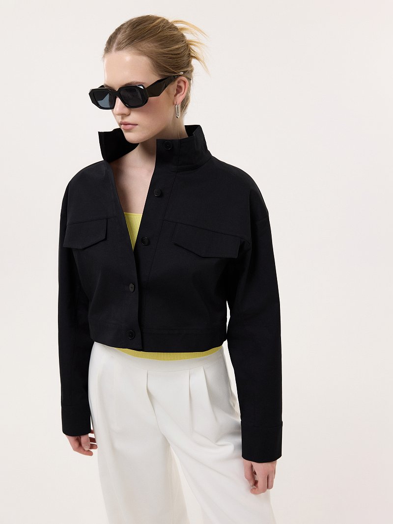 Укороченный жакет из хлопка