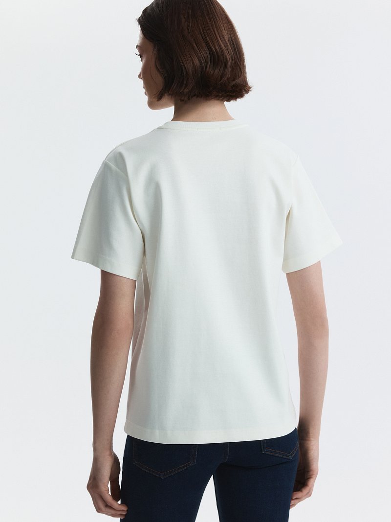 Однотонная футболка из 100% хлопка 