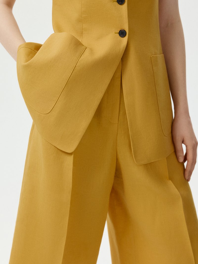 Удлиненный жилет из 100% льна