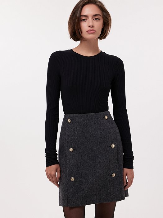Мини-юбка из шерстяного драпа: фото №3