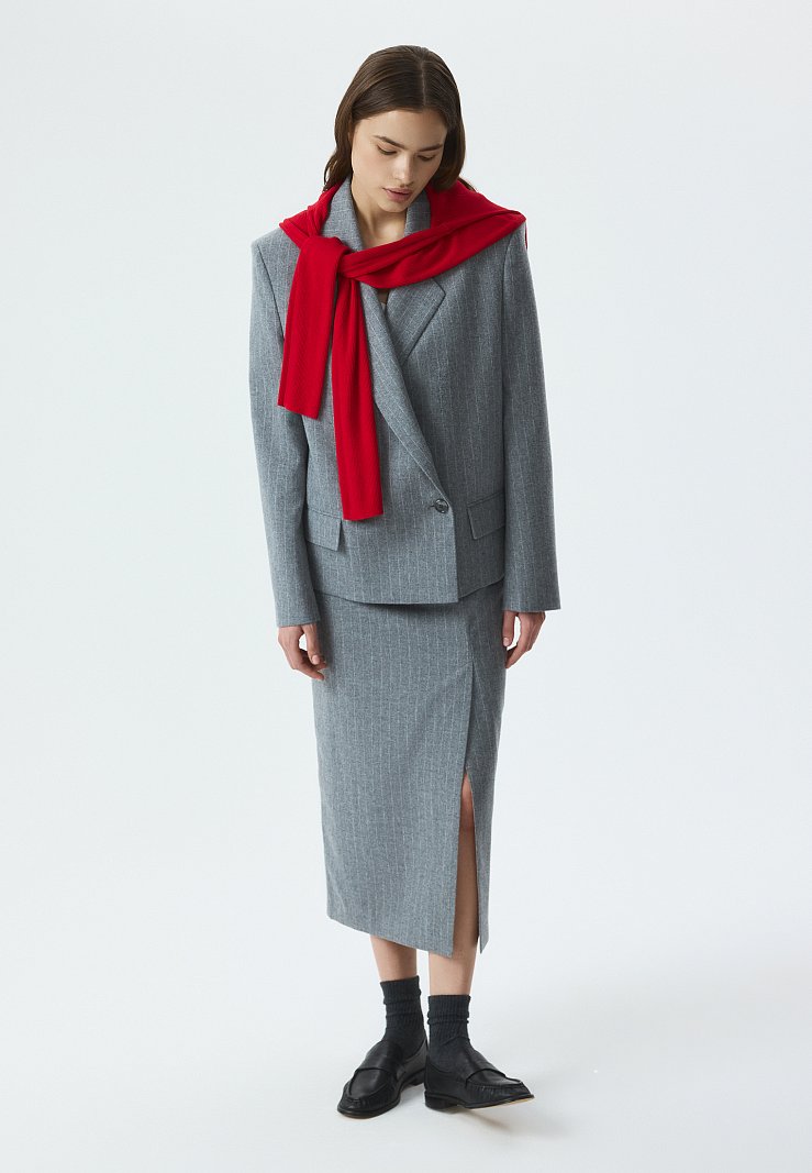 Жакет из фланели в полоску (Р158)