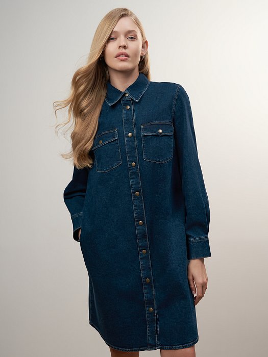 Джинсовое платье-рубашка: фото №3