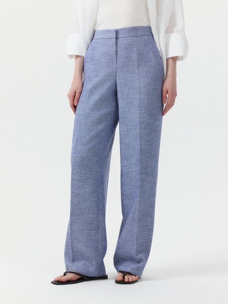 Прямые брюки со льном