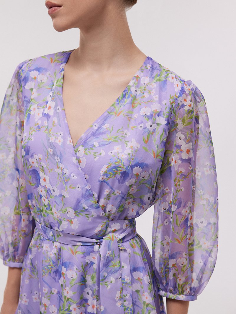 Шифоновое платье на запахе