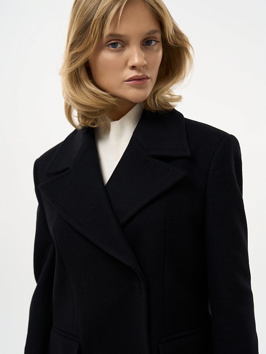 Прямое пальто из шерсти (Р158): фото №2