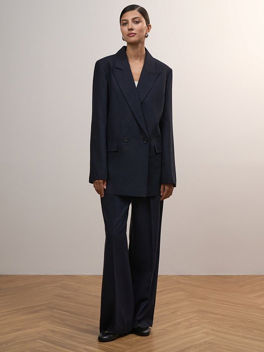 Прямой жакет из смесовой шерсти: фото №3