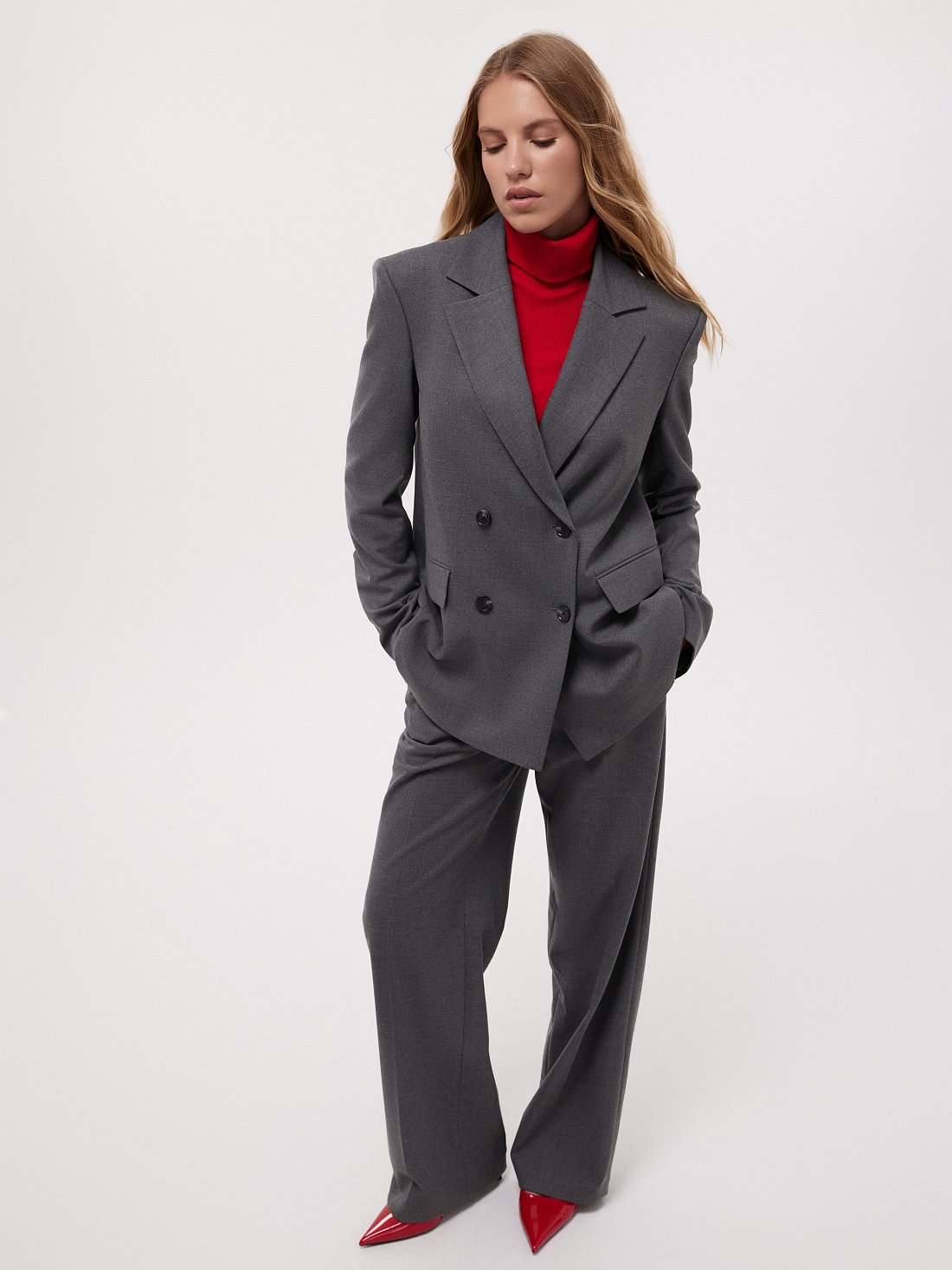 Прямой двубортный жакет: фото №1