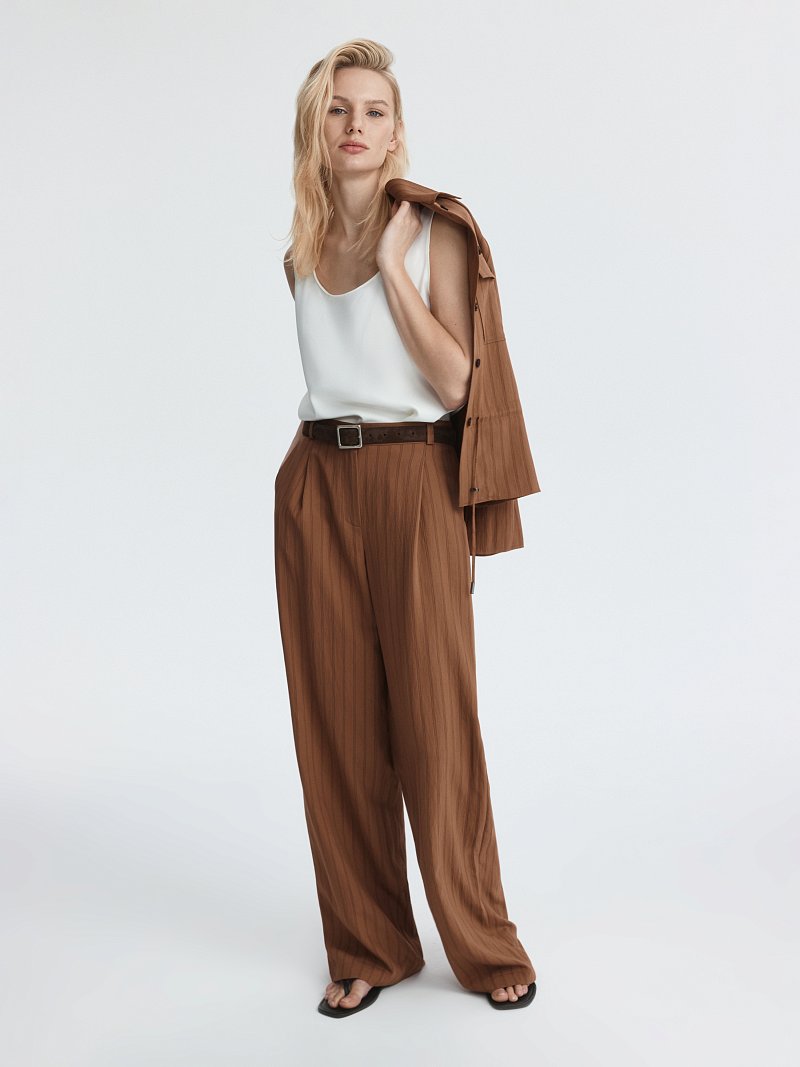 Брюки из вискозы в полоску