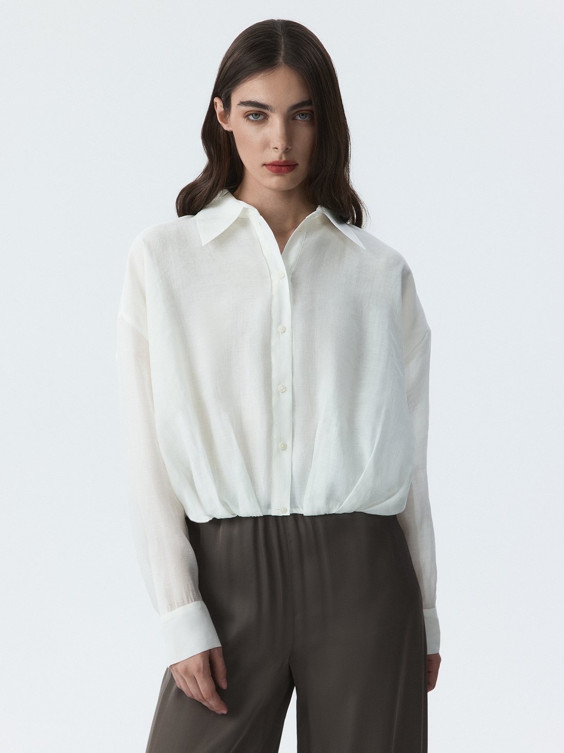 Укороченная блуза из лиоцелла (Р158): фото №1