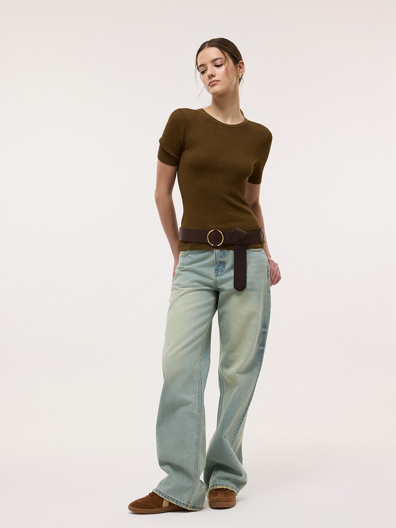 Сетчатый джемпер с короткими рукавами