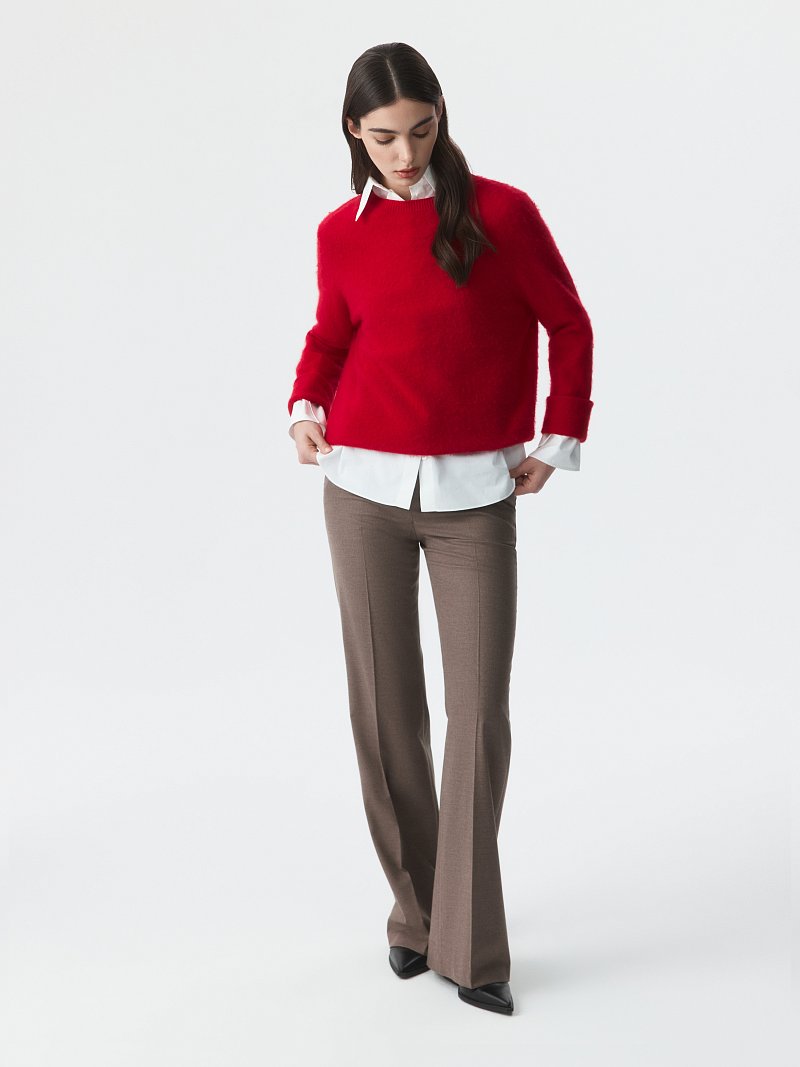 Расклешенные брюки из фланели