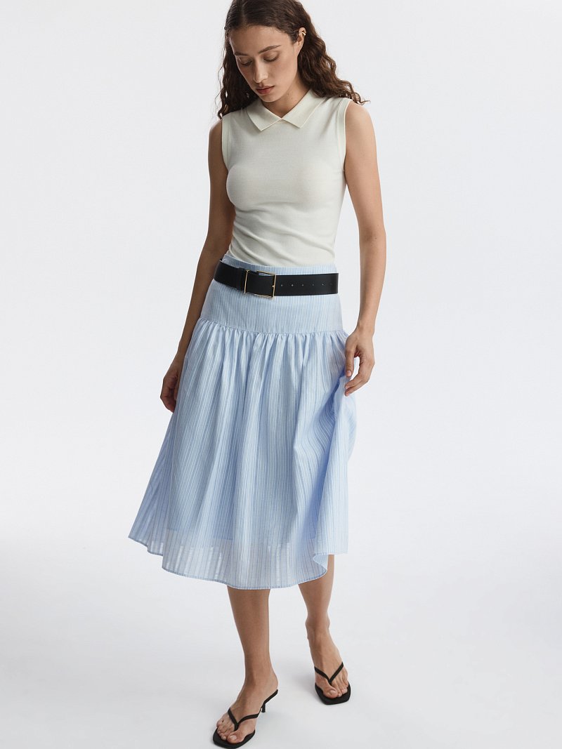 Юбка из хлопка и льна