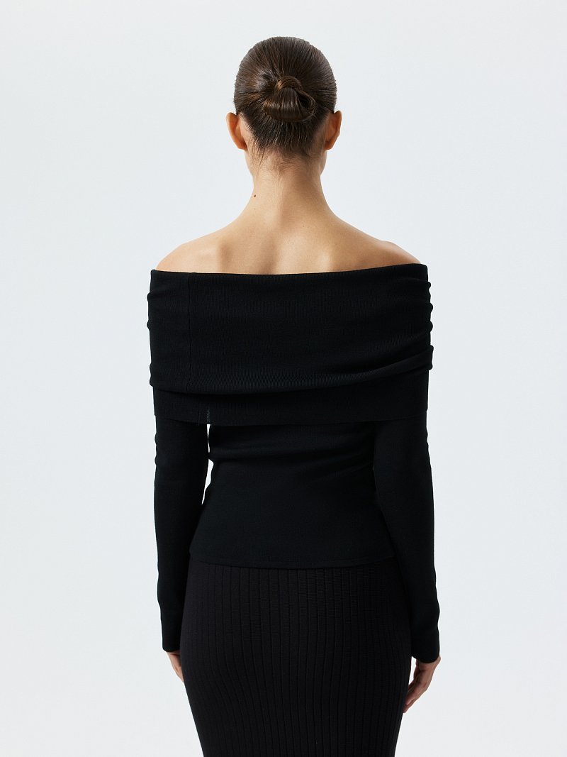 Лонгслив с открытыми плечами