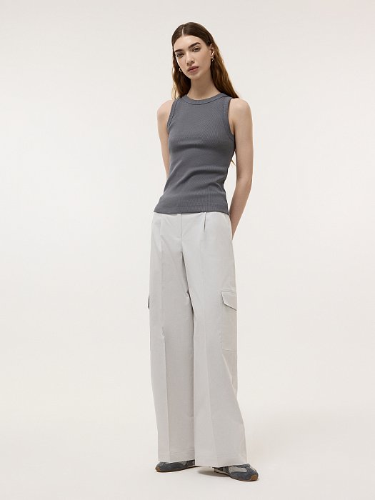 Однотонный топ из хлопка: фото №4